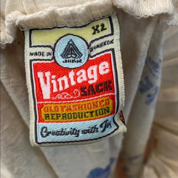 ✨White, Red and Blue Vintage Potato Sack Pants - Picture 5 of 5